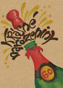Přáníčko BeBechy - recyklovaný papír - 60 Sekt